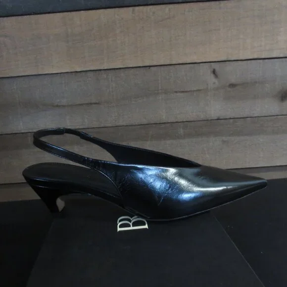 BANANA REPUBLIC SLINGBACK LEATHER PUMP - BLACK - US SIZE 7 - Picture 4 of 9